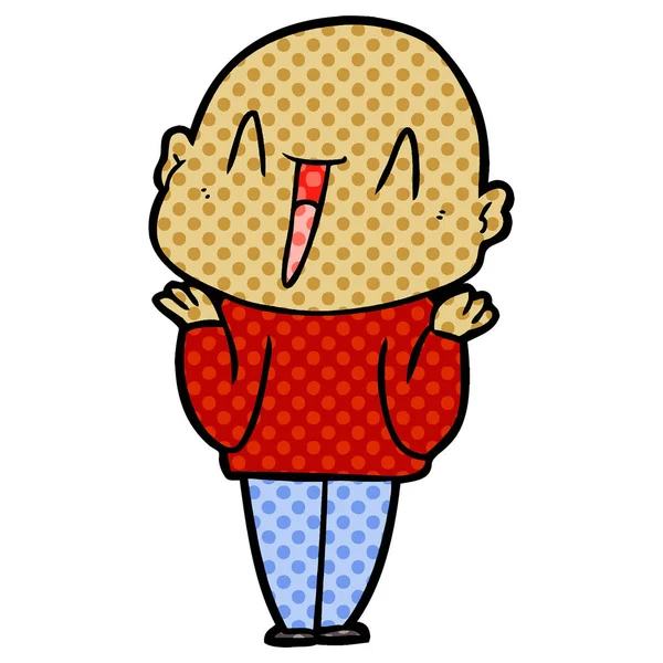 mutlu karikatür kel adam