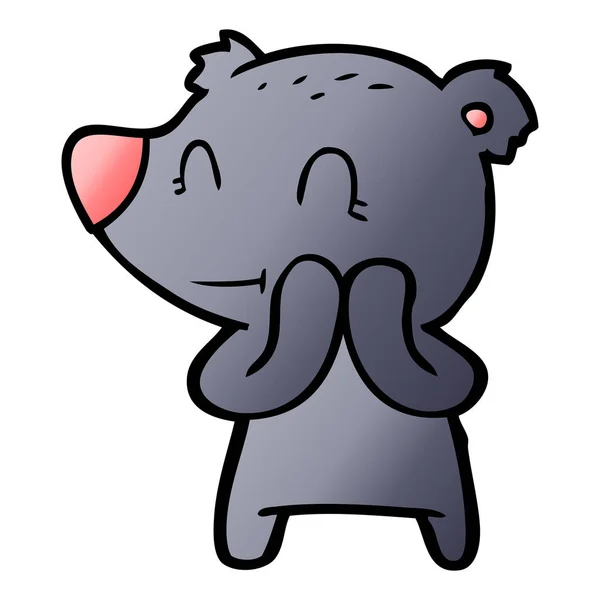 Ilustração Vetorial Desenhos Animados Urso Sorridente —  Vetores de Stock