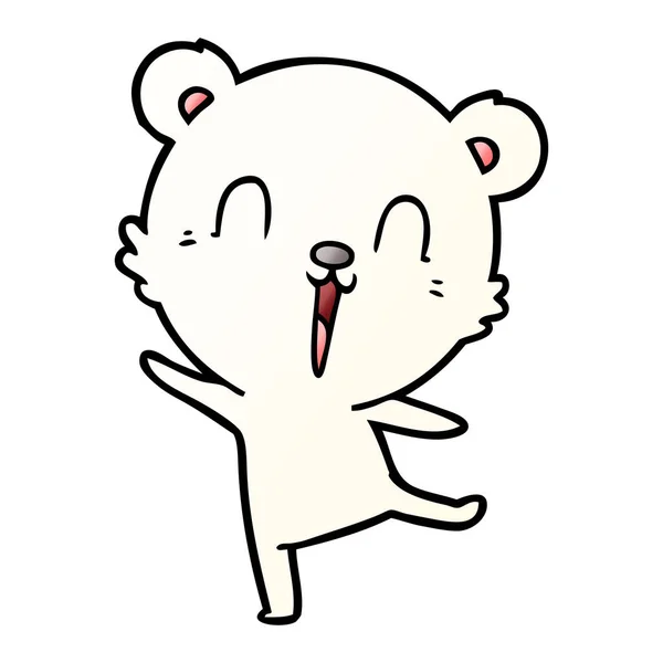 Šťastný Karikatura Lední Medvěd Tančí — Stockový vektor