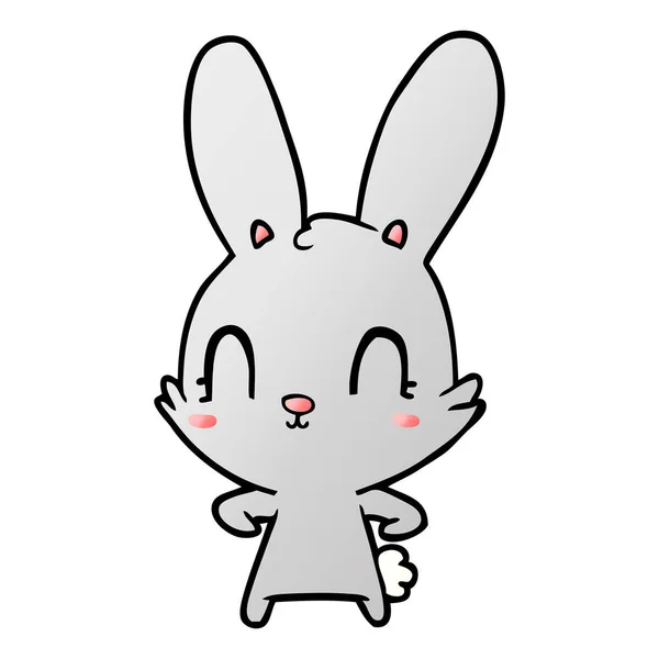 Vector Illustration Cute Cartoon Rabbit — Stock Vector