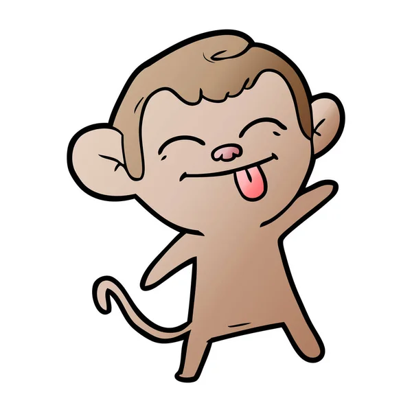 Ilustração Vetorial Engraçado Cartoon Monkey —  Vetores de Stock