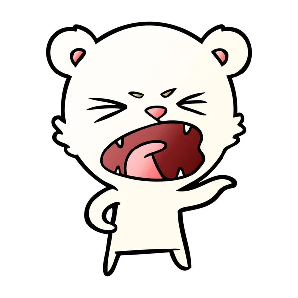 Angry Cartoon Polar Bear — Stock Vector