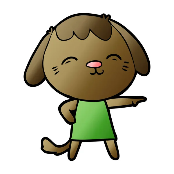 Vectorillustratie Van Happy Cartoon Hond — Stockvector