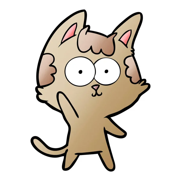 Vektorové Ilustrace Šťastný Kreslená Kočka — Stockový vektor