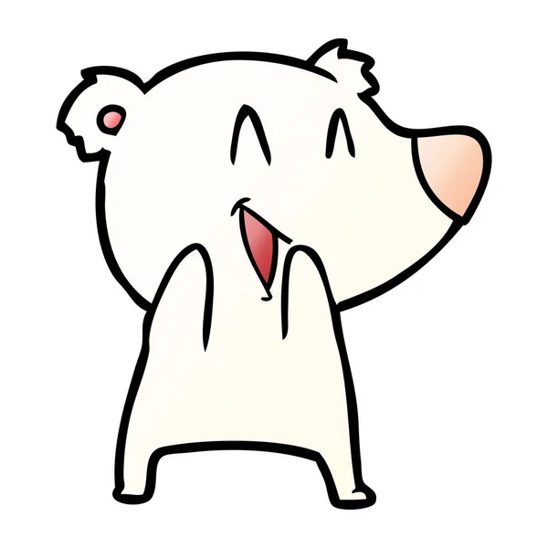 Polar Bear Cartoon Lachen — Stockvector