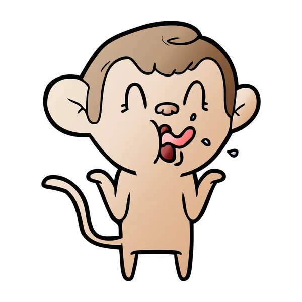 Vektorové Ilustrace Crazy Kreslená Opice — Stockový vektor