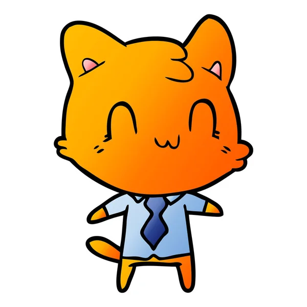 Vektorillustration Cartoon Happy Cat — Stock vektor