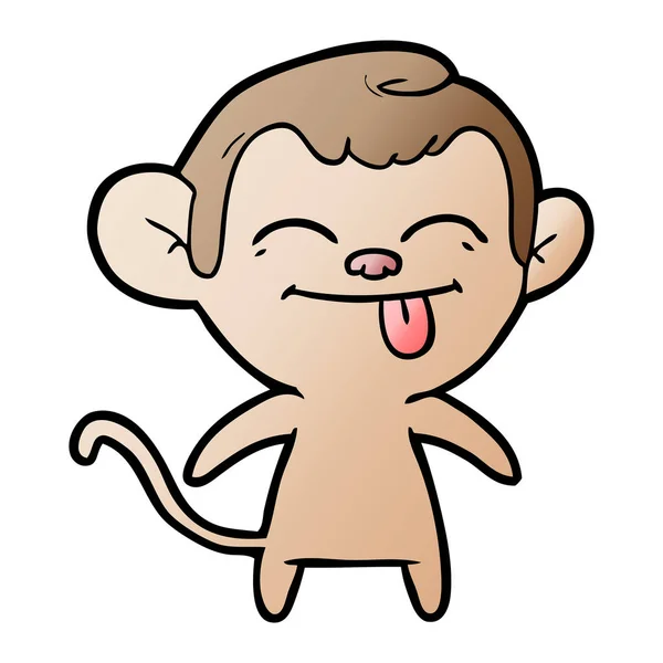 卡通猴显示白舌的矢量图解 — 图库矢量图片