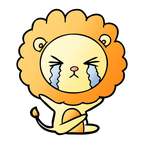 Vector Ilustración Dibujos Animados Llorando León — Vector de stock