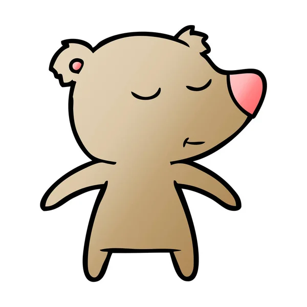 Vektor Illustration Des Glücklichen Cartoon Bären — Stockvektor