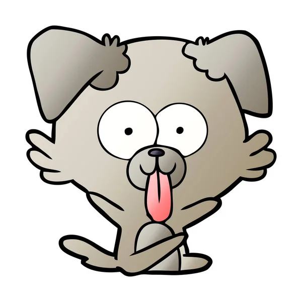 Cão Dos Desenhos Animados Com Língua Saindo —  Vetores de Stock