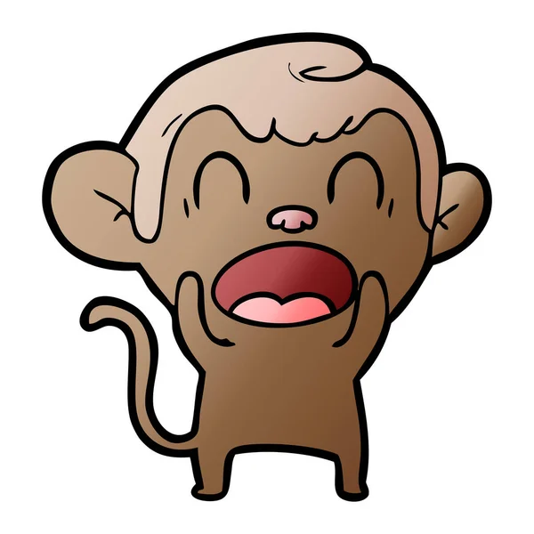 Ilustração Vetorial Macaco Dos Desenhos Animados Gritando —  Vetores de Stock