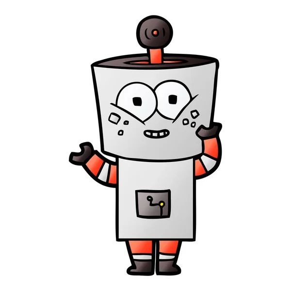 Ilustración Vectorial Del Robot Dibujos Animados Feliz — Archivo Imágenes Vectoriales