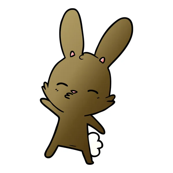 Illustration Vectorielle Dessin Animé Lapin Curieux — Image vectorielle