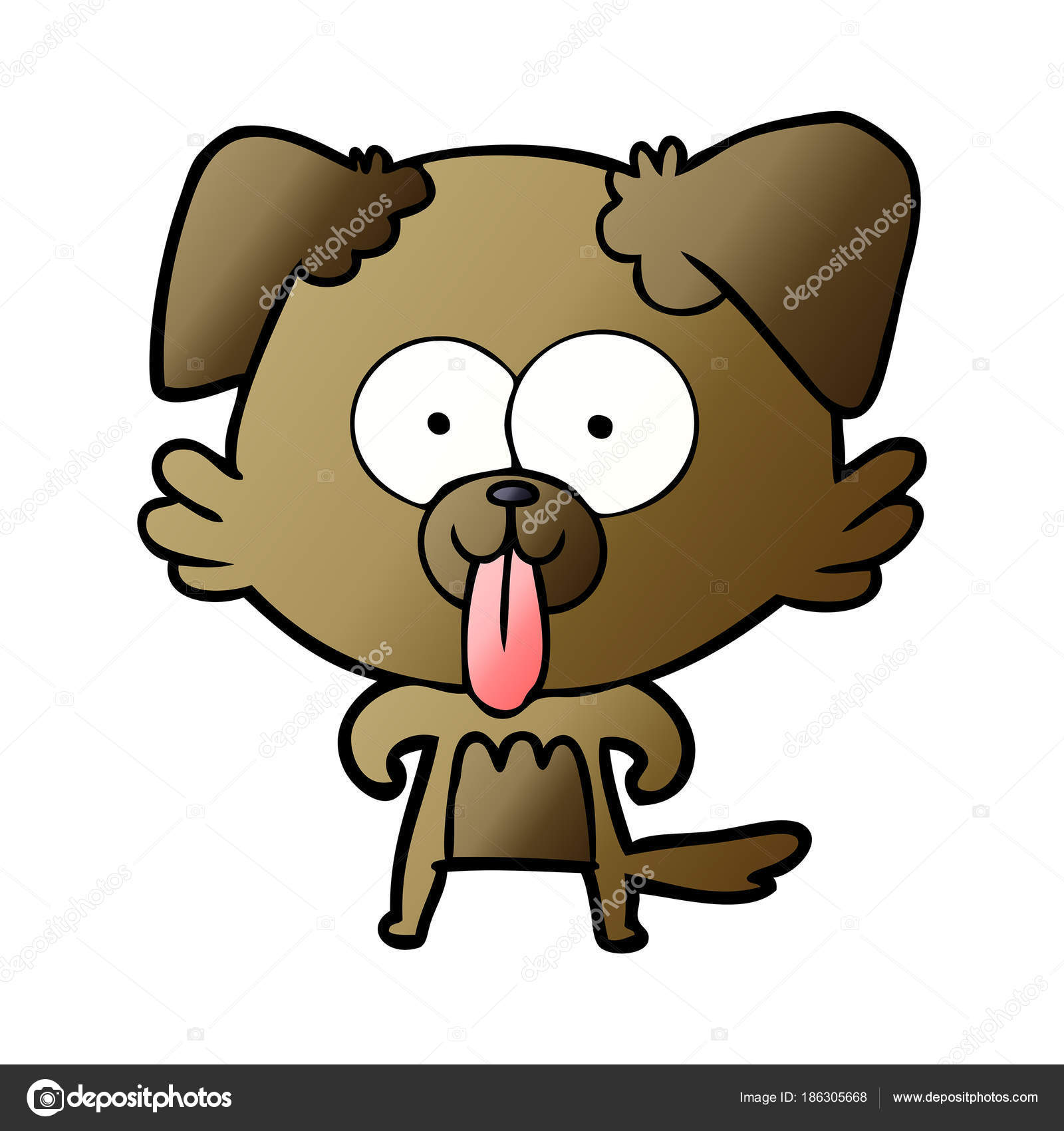 Cartoon Dog Tongue Sticking Out Stock Vector by ©lineartestpilot 186305668