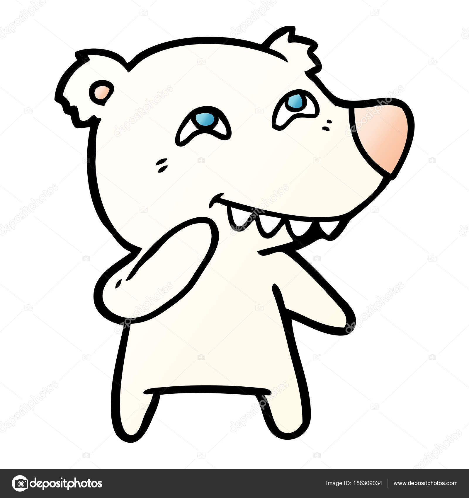 Cartoon Polar Bear Showing Teeth Stock Vector Image by ©lineartestpilot