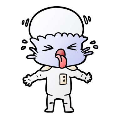 garip karikatür uzaylı vektör çizim