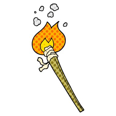 vektör çizim karikatür meşale yakma