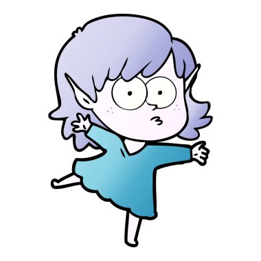 çizgi film elf kızı bakıyordu