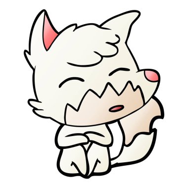 Çizgi film tilkisinin vektör çizimi