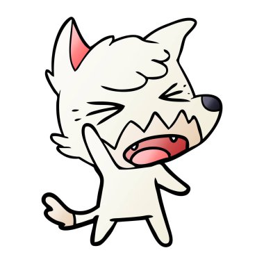 kızgın çizgi film fox vektör çizim