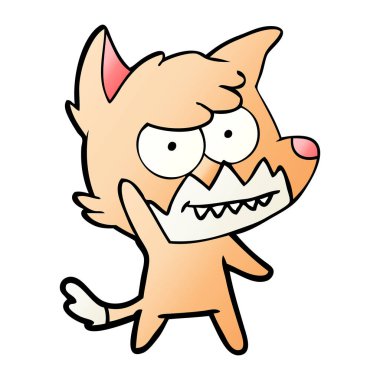 vektör çizim karikatür sırıtan Fox
