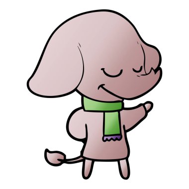 eşarp fil gülümseyen çizgi film