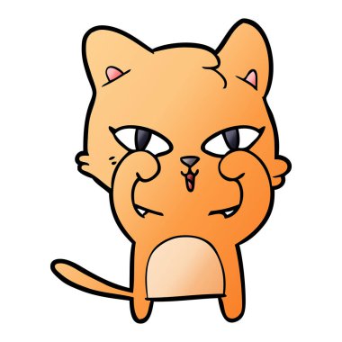 Çizgi film kedisinin vektör çizimi