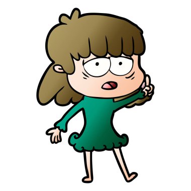 vektör çizim karikatür yorgun kadın