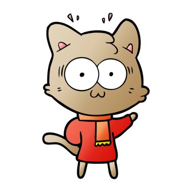 çizgi film sürpriz kedi sıcak kış kıyafetleri