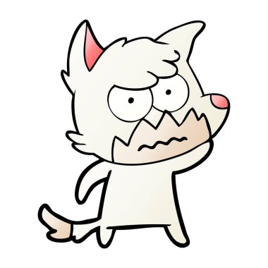 vektör çizim karikatür rahatsız fox