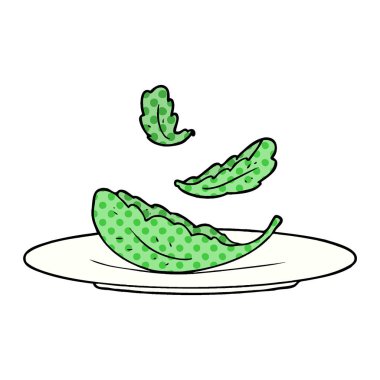 vektör çizim karikatür salata yaprakları