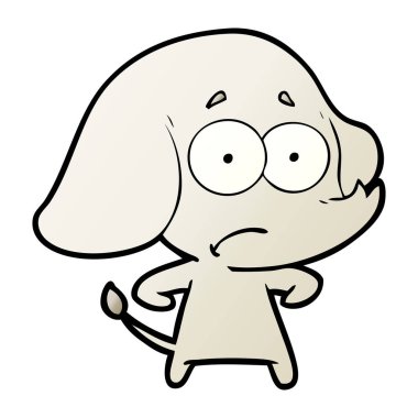 vektör çizim karikatür emin fil