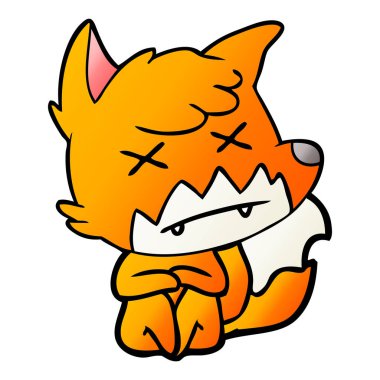 Çizgi film tilkisinin vektör çizimi