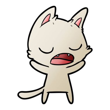  kedi karikatür konuşma vektör çizim