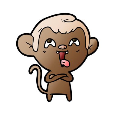 deli karikatür maymun vektör çizim