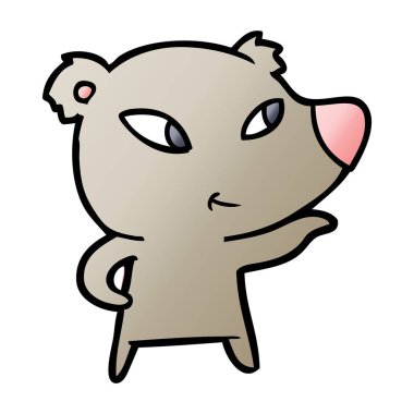 Tatlı çizgi film ayısının vektör çizimi