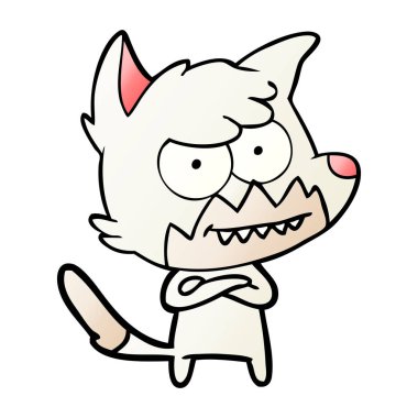 vektör çizim karikatür sırıtan Fox