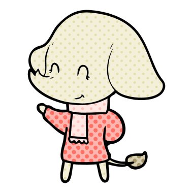 vektör çizim sevimli çizgi fil