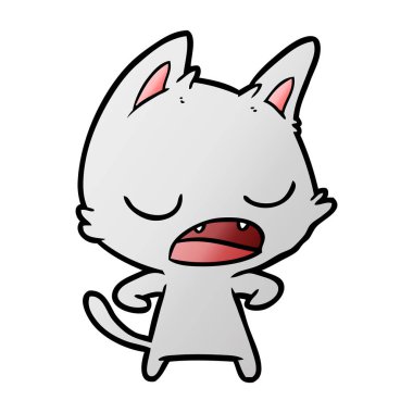  kedi karikatür konuşma vektör çizim