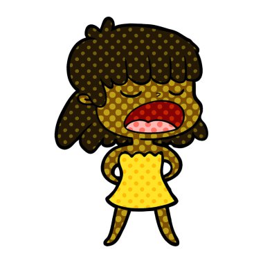 vektör çizim karikatür kadın söz