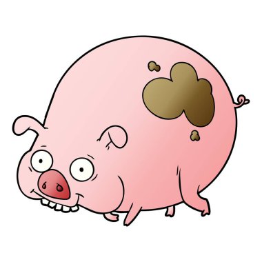 Çizgi film domuzunun vektör çizimi