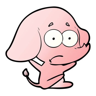 vektör çizim karikatür emin fil