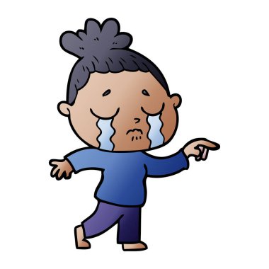 çizgi film ağlayan kadın işaret