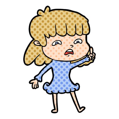 vektör çizim karikatür endişeli kadın