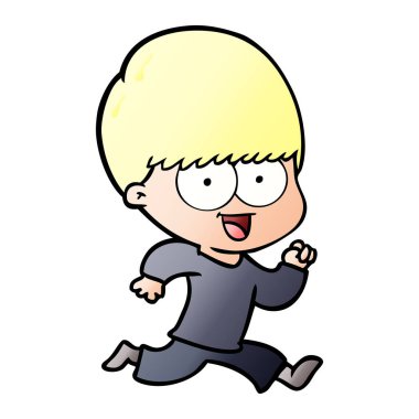 mutlu çizgi film çocuk vektör çizim