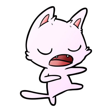  kedi karikatür konuşma vektör çizim