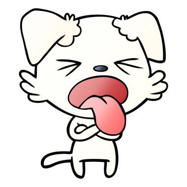 vektör çizim karikatür köpek bıkkın