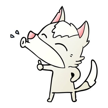 uluyan kurt karikatür, vektör çizim