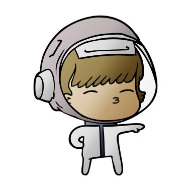 vektör çizim karikatür meraklı astronot